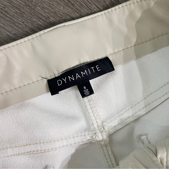 Cream Pleather Pants - Picture 2 of 4